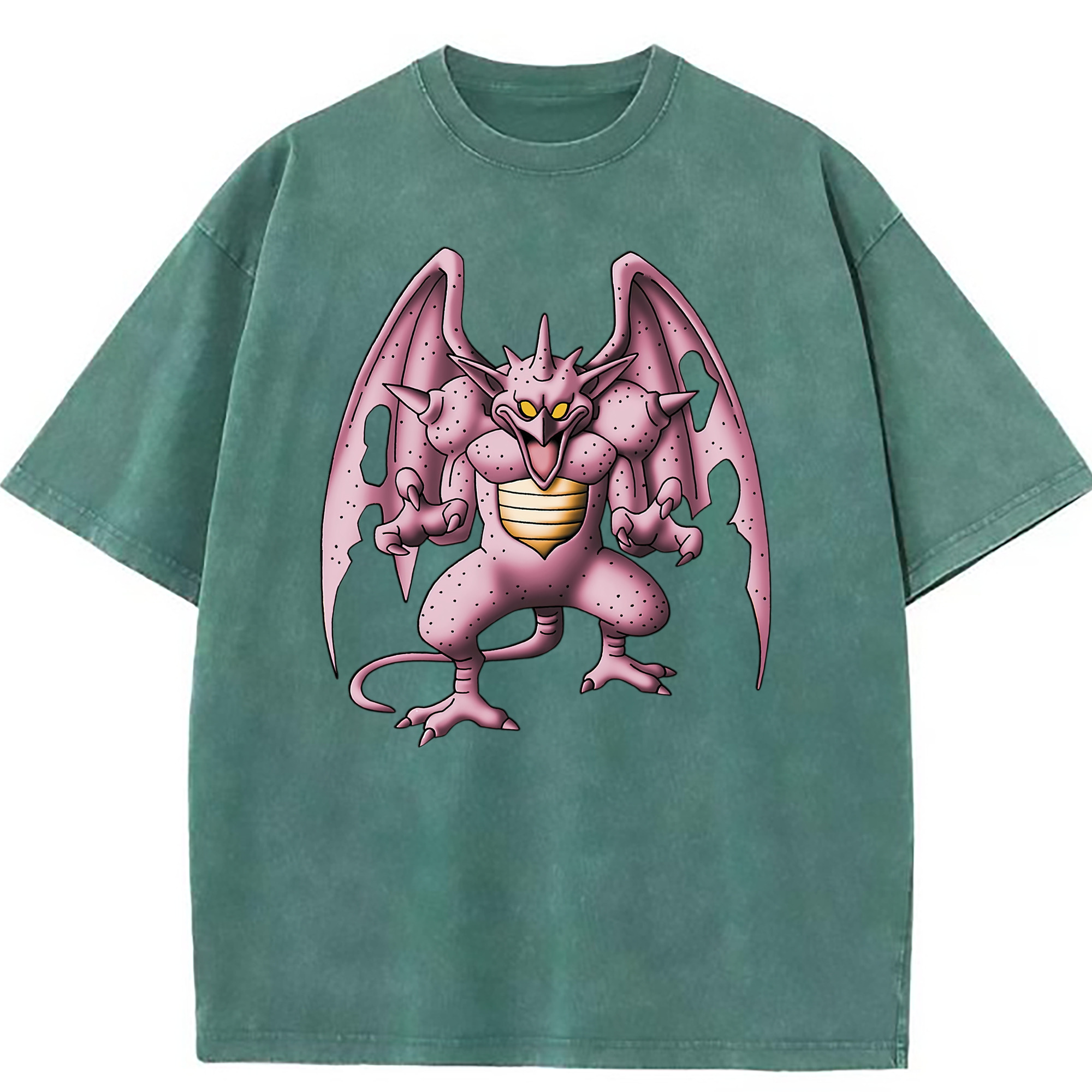 （画像用） ドラゴンクエスト Doragon Kuesuto Dragon Quest 綿100% ヴィンテージ風 半袖Tシャツ（フロントプリント）